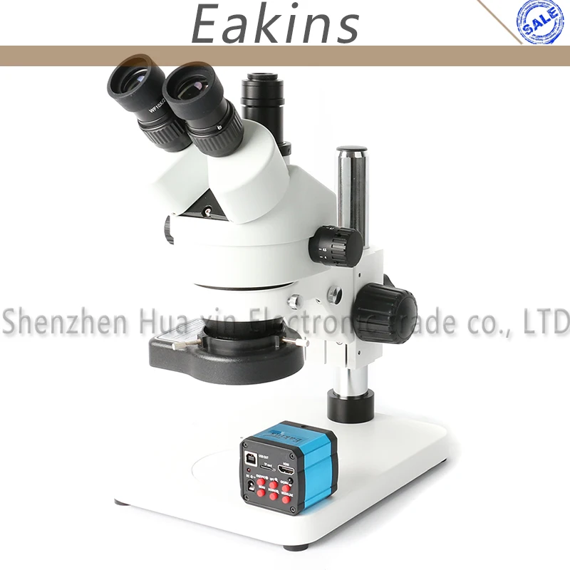 7 45X Zoom Simul Focal Trinocular Stereo Microscope18MP HDMI USB промышленная электронная цифровая камера 56