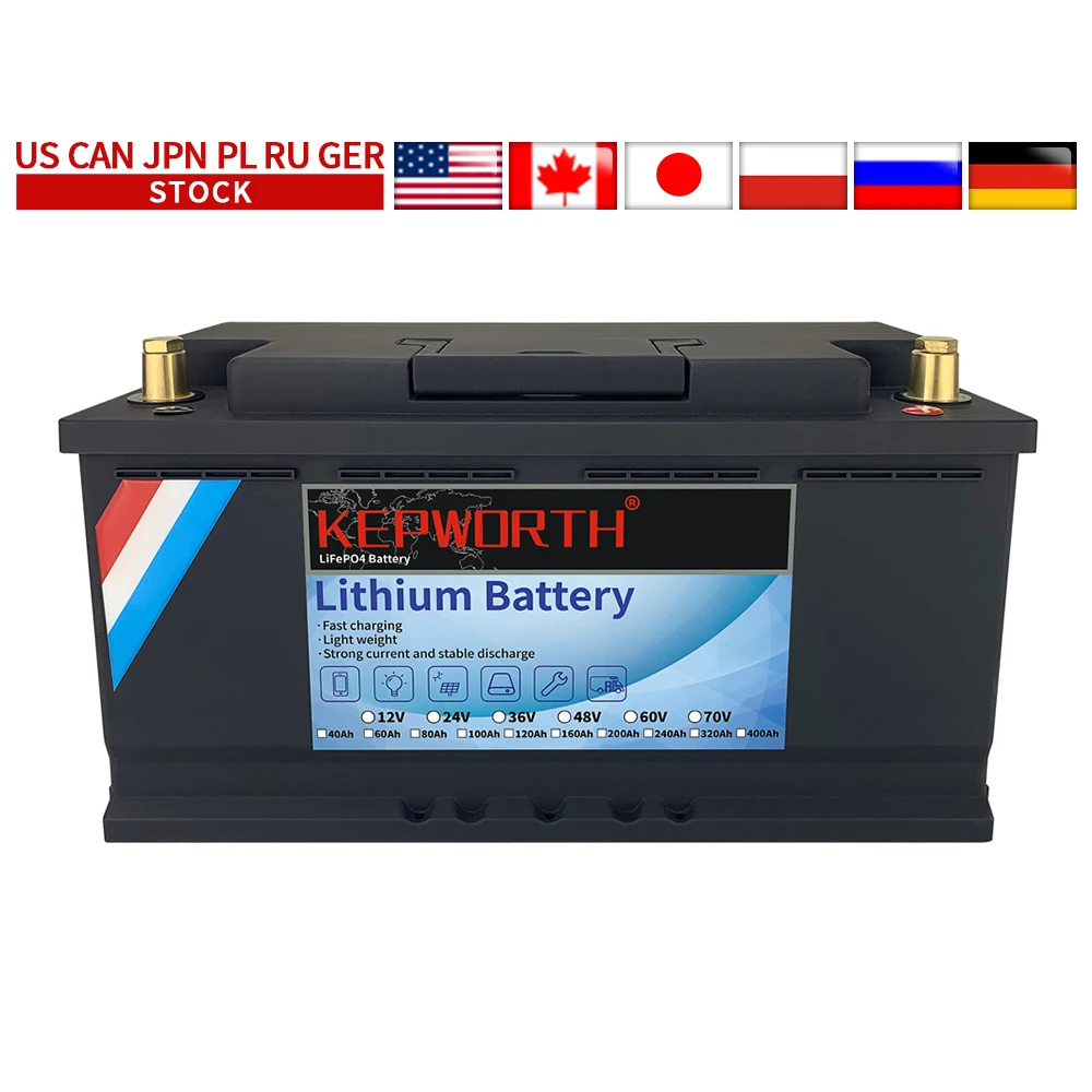 12V 24V 100Ah 120Ah 200AhLiFePO4 Lithium Iron Phosphate Battery Lithium Iron For RV Campers Solar Golf Carts Marine With Charger