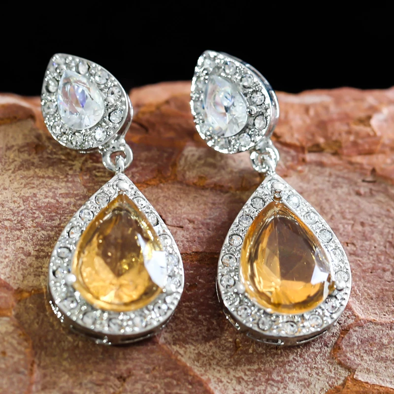 Женские Висячие серьги в стиле бохо с кристаллами роскошные модные оранжевым