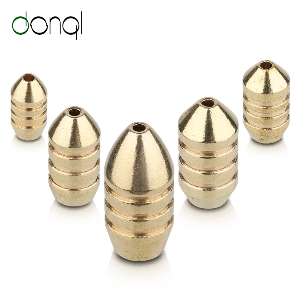 DONQL 5 шт./лот рыбалка свинца грузило высокое качество медного сплава Пуля Shaped 1 8g 3.5g