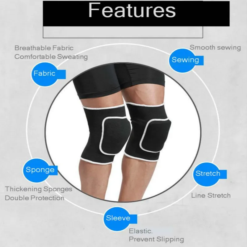 1 пара спортивные наколенники уплотненные губки кепады для танцев тенниса