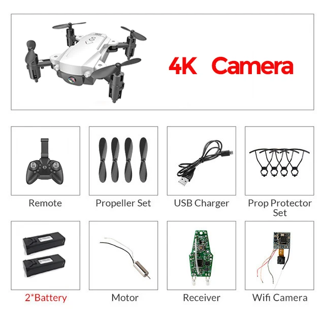 RC WiFi FPV дроны 4K широкоугольная камера RC вертолет 1080P HD камера Квадрокоптер самолет Квадрокоптер воздушная видео VS M69G E58 - Цвет: White 4K 2B