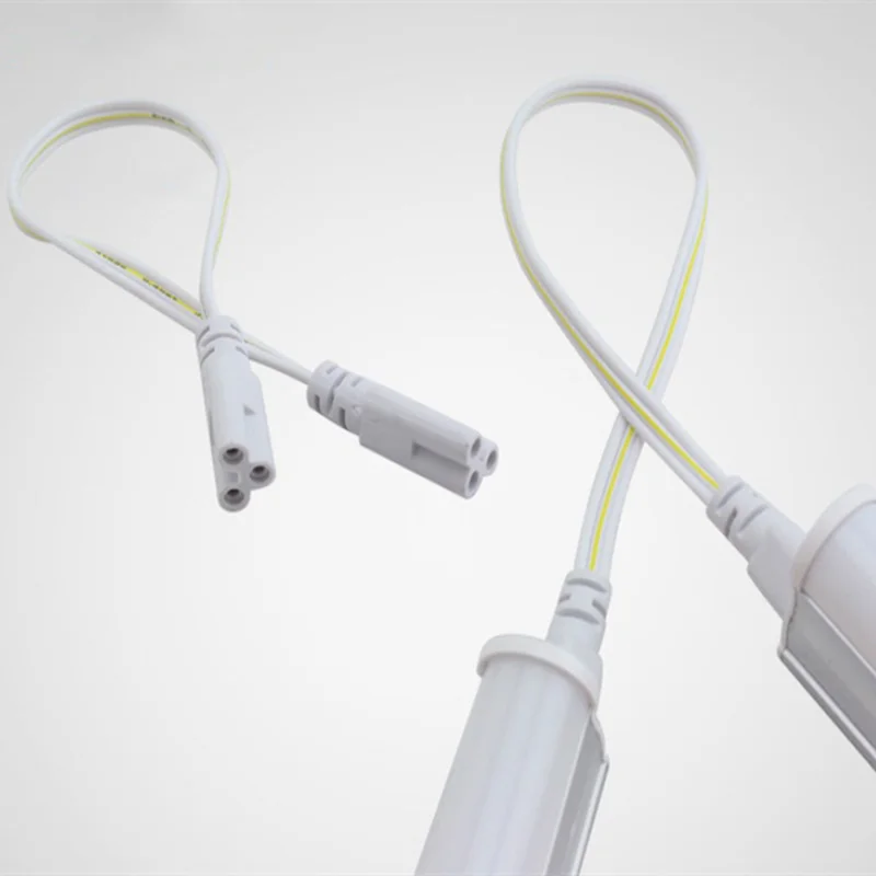 Светодиодная лампа для трубы с подключаемым кабелем, разъемом для светильников T4 T5 T8 длиной 20см 30см 50см 100см, двухсторонний подключающий провод для флуоресцентной лампы.