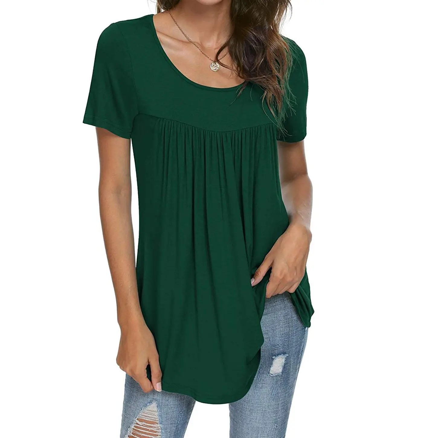 

Women's shirt Casual Shirt Short Sleeve Ruffle