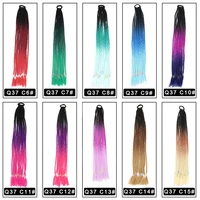 ponytail braids synthetic braiding hair extensions jumbo box braid rainbow kanekalon senegalese twist 3 tones color for women