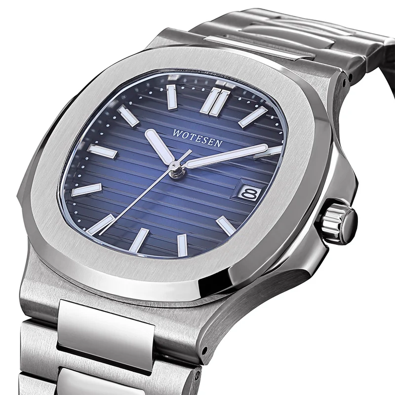 Часы мужские кварцевые полностью стальные водонепроницаемые до 30 м|Кварцевые