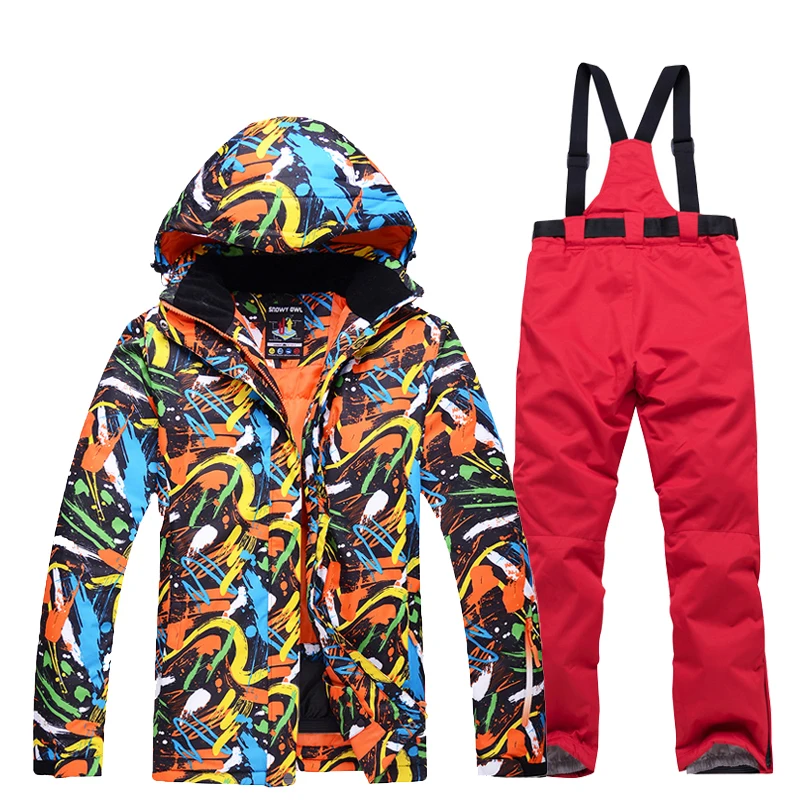 Лыжный костюм для мужчин и женщин зимняя теплая водонепроницаемая ветрозащитная
