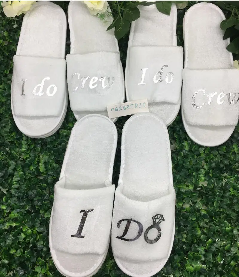 Персонализированные я делаю экипажа невесты свадебные тапочки подружкой для