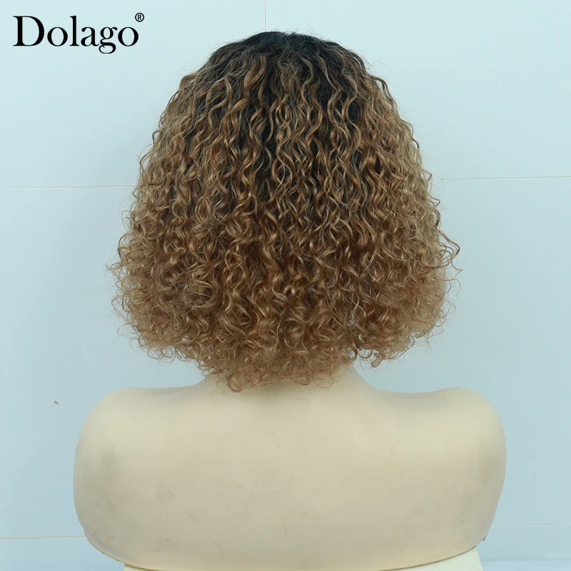 

1b/27 Honey Blonde Colored Human Hair Wigs I Deep Part Bob Lace Wigs 150% Density Short Human Hair Wig For Women Dolago Wigs