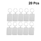 20 шт., портативные акриловые прямоугольные брелки для ключей