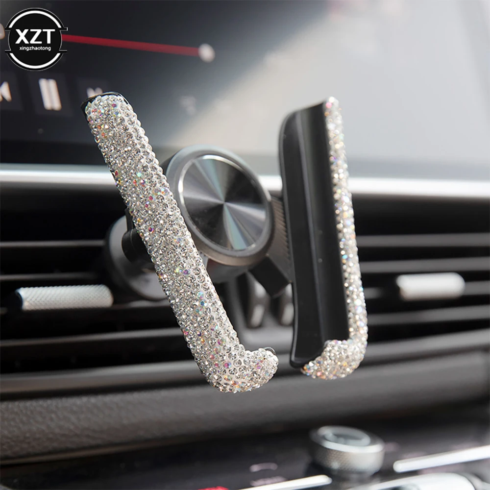 

Car Phone Holder Women Diamond Crystal Car Air Vent Mount Holder Mobile Phone Holder Stand in Car Bracket Interior Accessories