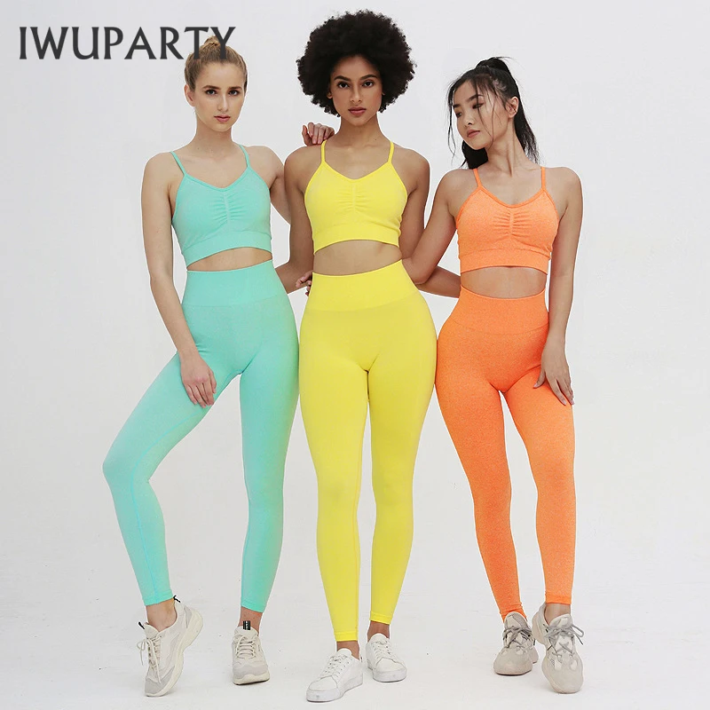 Спортивные комплекты IWUPARTY из 2 предметов бюстгальтер леггинсы женский