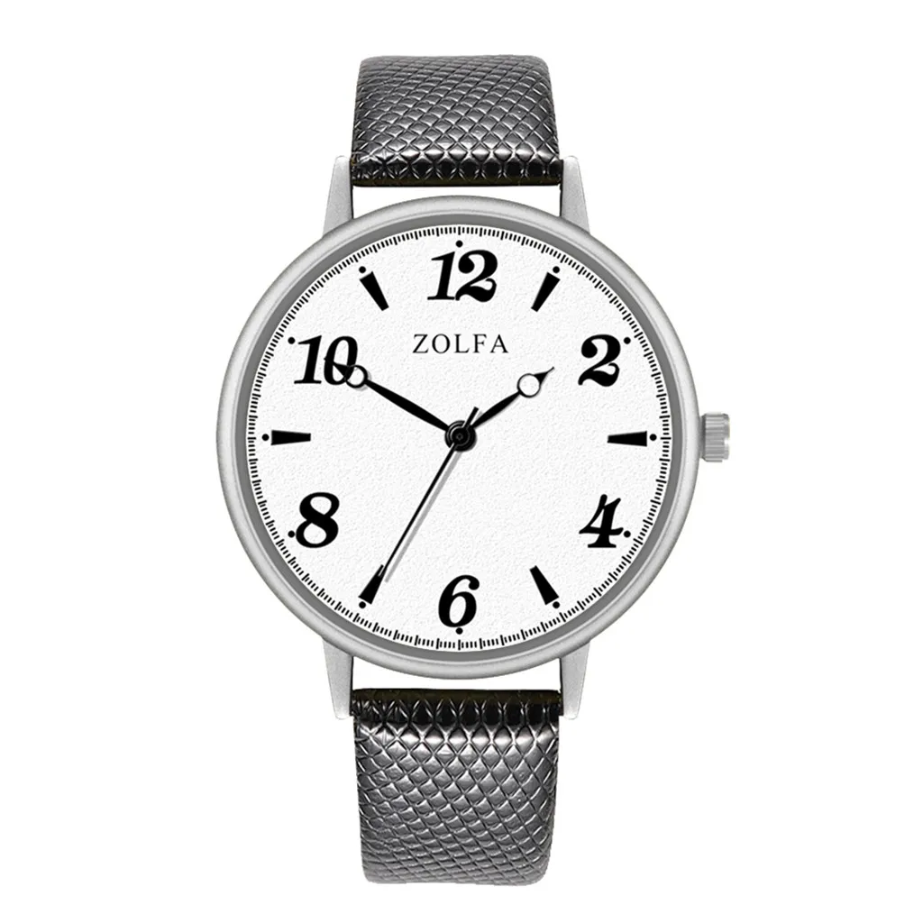 Часы наручные женские кварцевые с кожаным ремешком водонепроницаемые #10 |