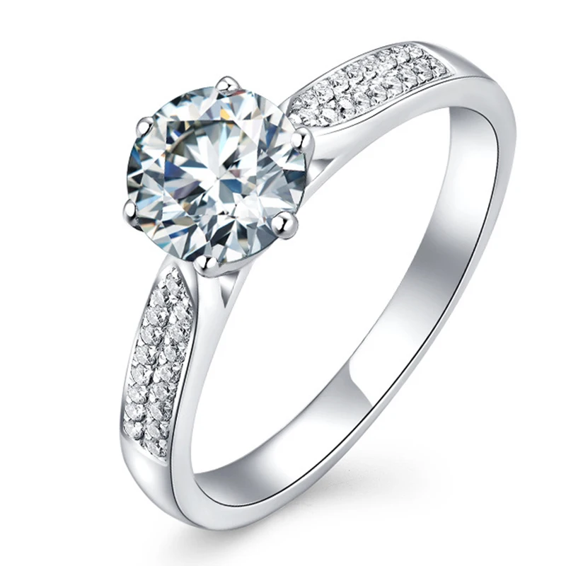 

Authentic S925 Sterling Silver Women's Ring Star Queen Luxury Engagement Wedding Exquisite Elegant Diamond Jewelry Celebrities