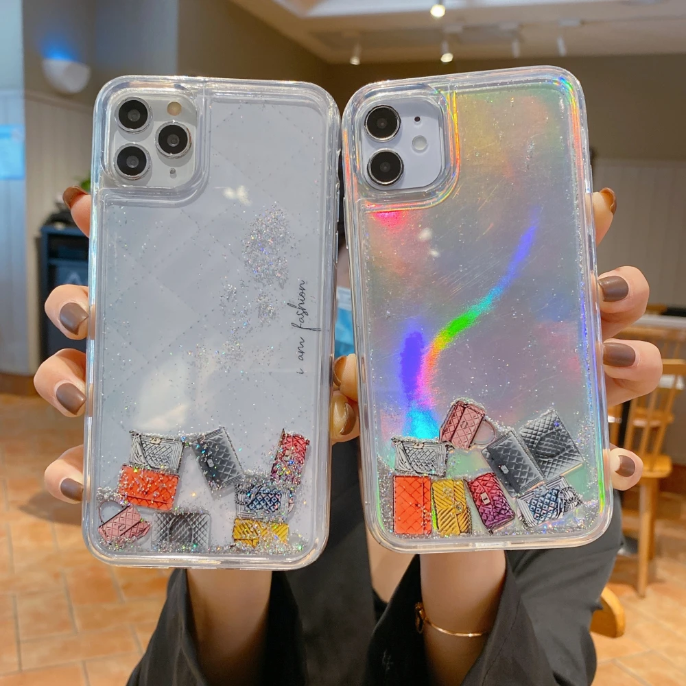 

Fashion Lady bag label background for iphone 7 8 7Plus 11 11promax X XSMax XR Quicksand shell