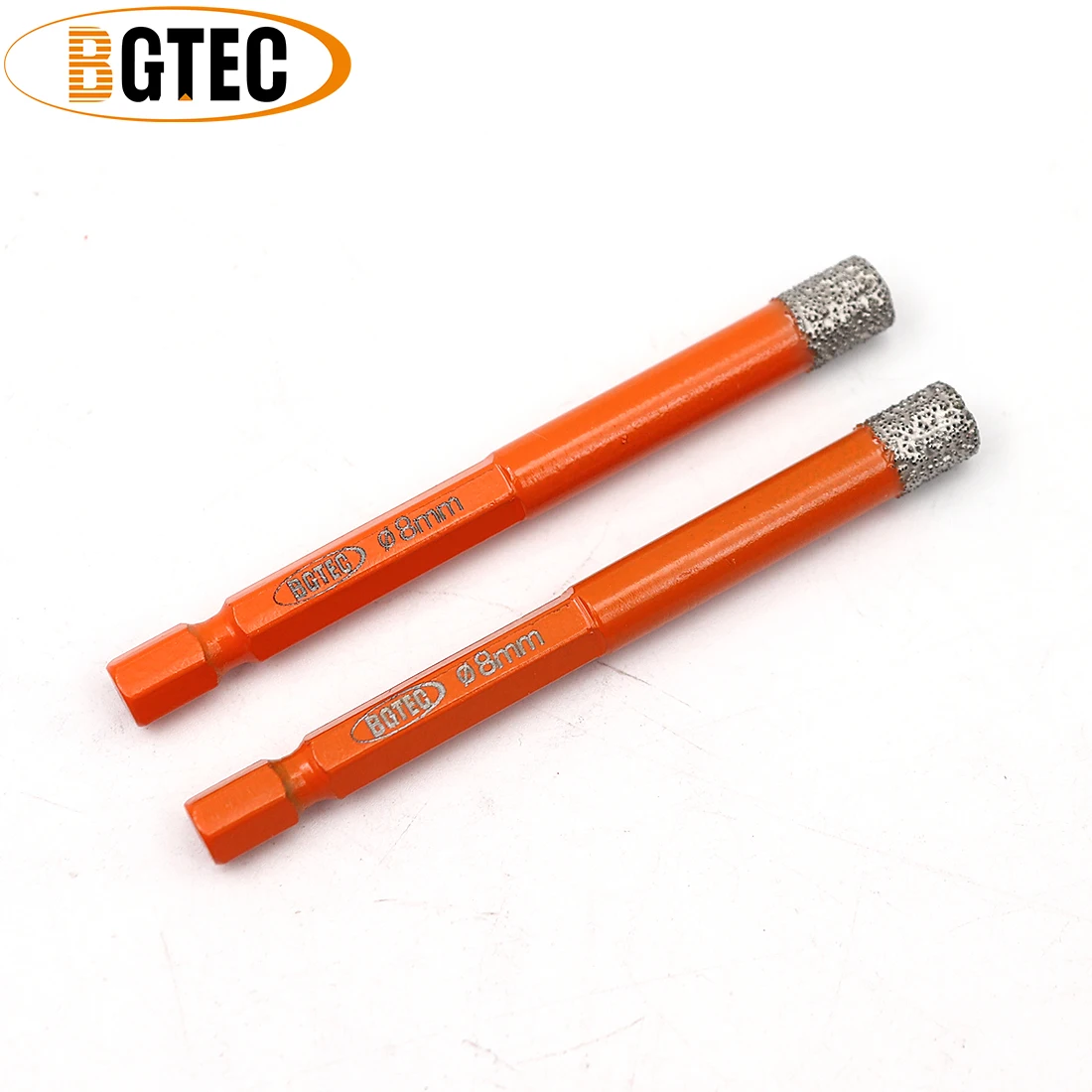 

BGTEC 2pcs 8mm Hex shank Quick-fit drilling bits Vacuum Brazed diamond drill bits for ceramie tile granite Dry hole saw