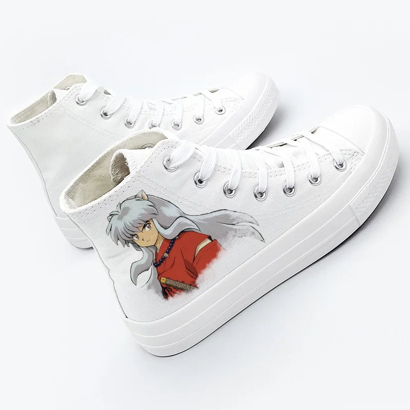 

Unisex Anime Cos Inuyasha Higurashi Kagome Shoes Casual Canvas shoes Kikyo Sesshoumaru Flats bottom duck shoes plimsolls