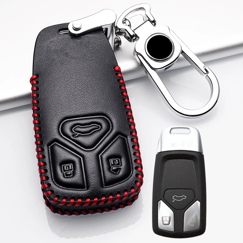 Key cover Car Case For AUDI A4 B9 Q5 Q7 TT TTS 8S 2016 2017 car smart remote Styling Top Layer Leather | Автомобили и мотоциклы
