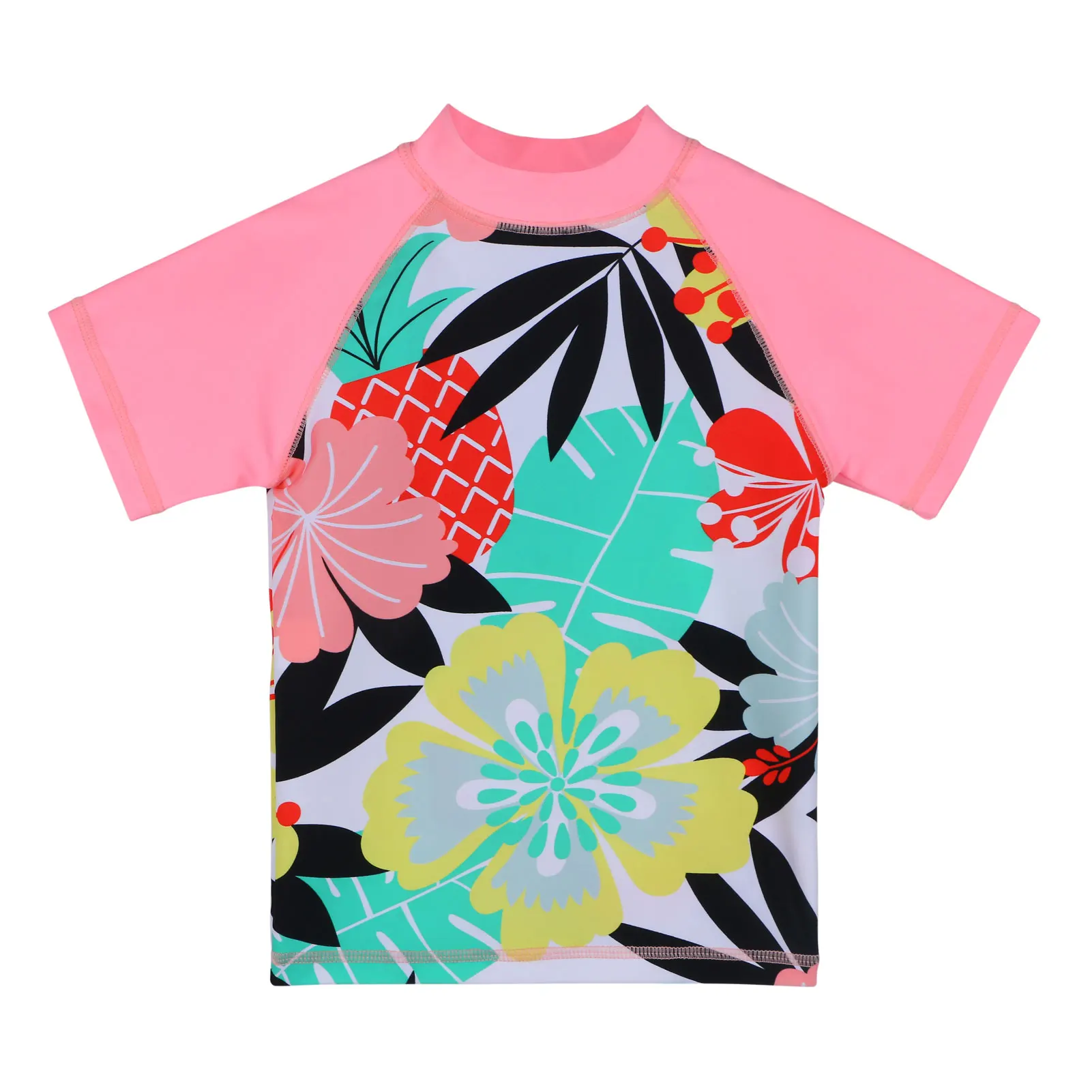 Купальник BAOHULU с коротким рукавом для девочек розовый купальник из двух частей