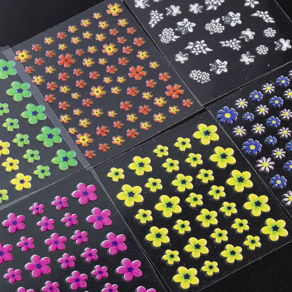 

Beauty Flower Nail Art Sticker Decals DIY French Tips Nail Decals Mixed Styles Colorful Floral Design Transfer Slider 50Pcs/Set