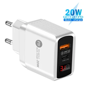 20w pd usb charger quick charge 4 0 3 0 type c charger with qc 4 0 3 0 portable wall eu plug fast charger for iphone 12pro phone free global shipping