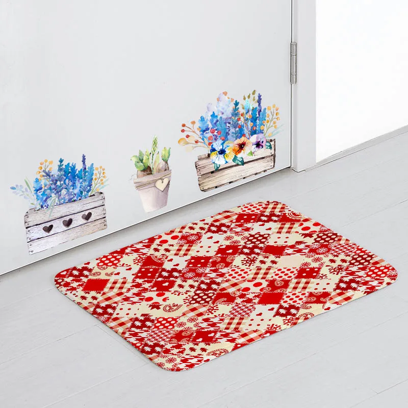 Современный художественный напольный коврик Красный бриллиант фрагмент дерево