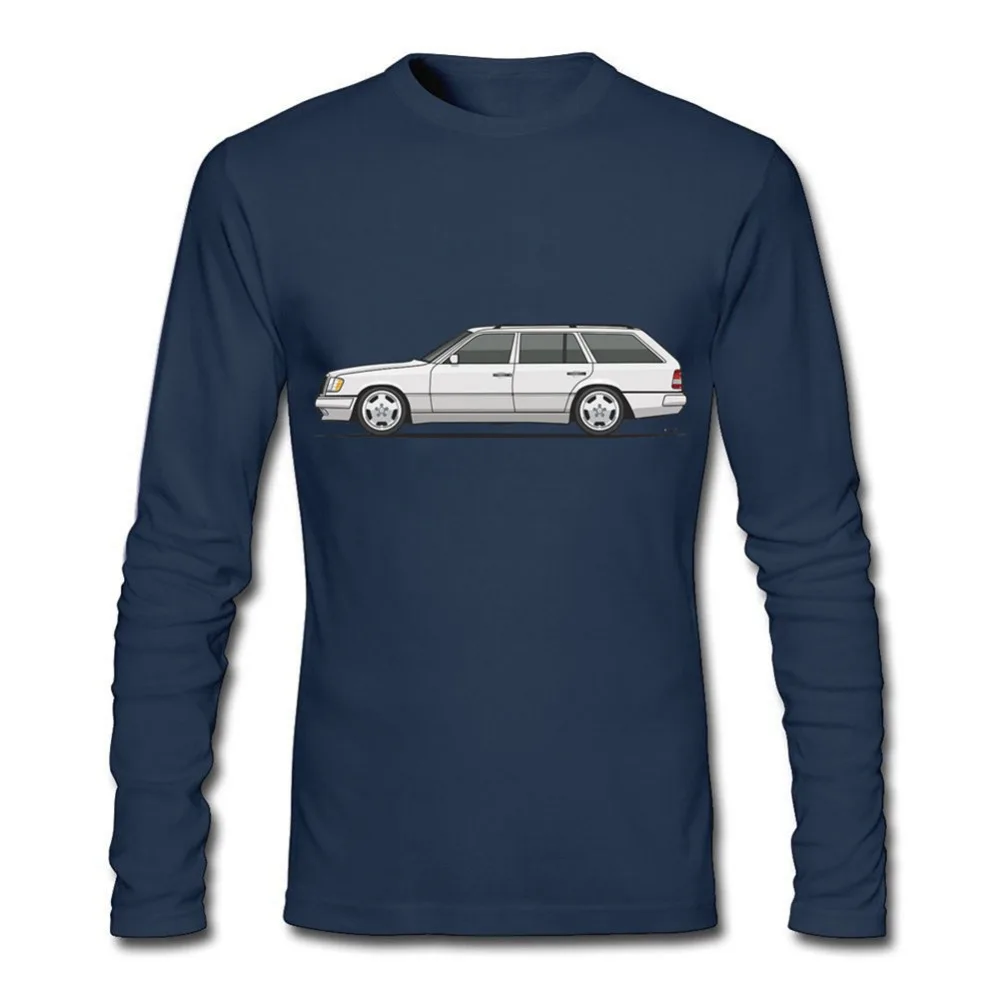 Мужская футболка из 100% хлопка с машинкой mercedes w124 забавная длинным рукавом крутая