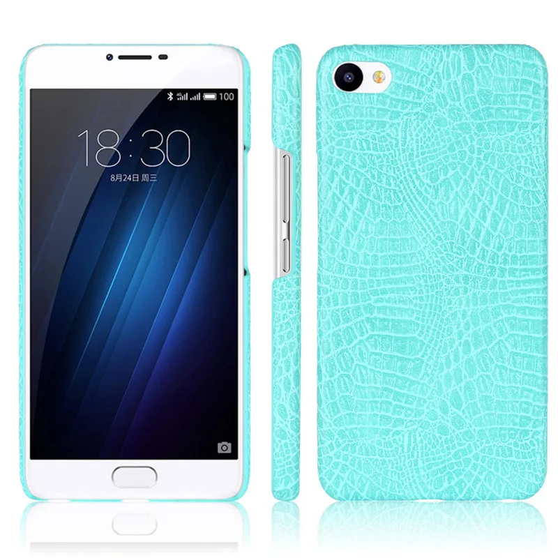 For Meizu U20 Case 5.5 inch Hard Plastic Crocodile PU Leather Back Cover Phone U 20 U685H | Мобильные телефоны и