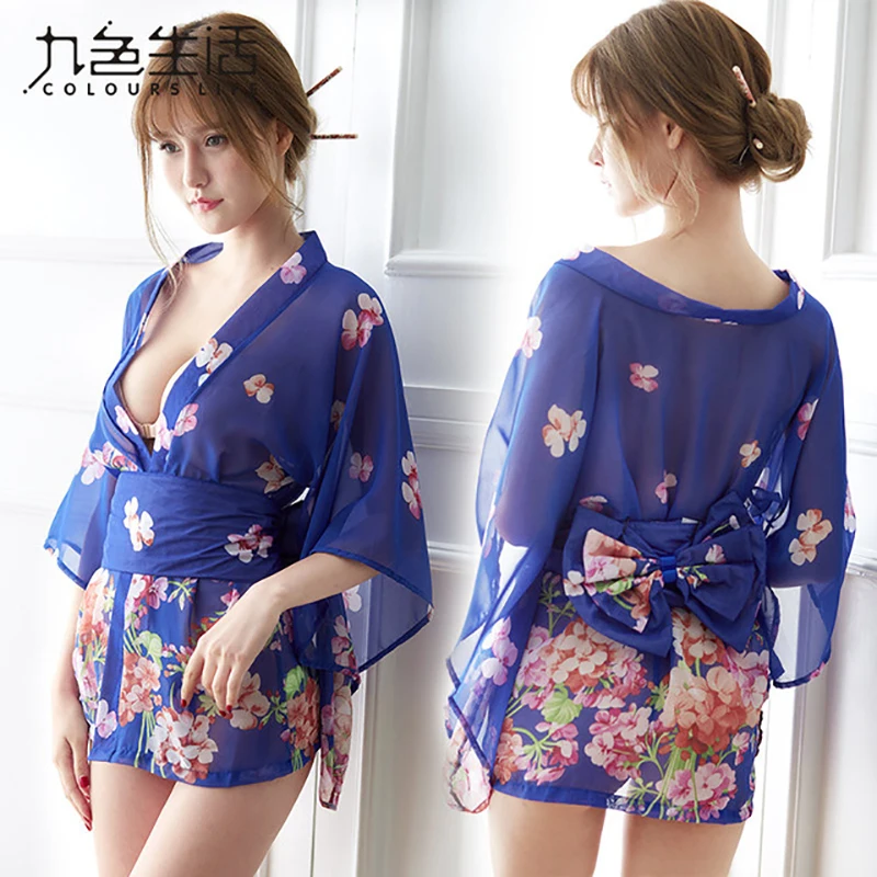 Шифоновое кимоно OMYSKY в японском стиле Униформа сексуальная комбинация горячее
