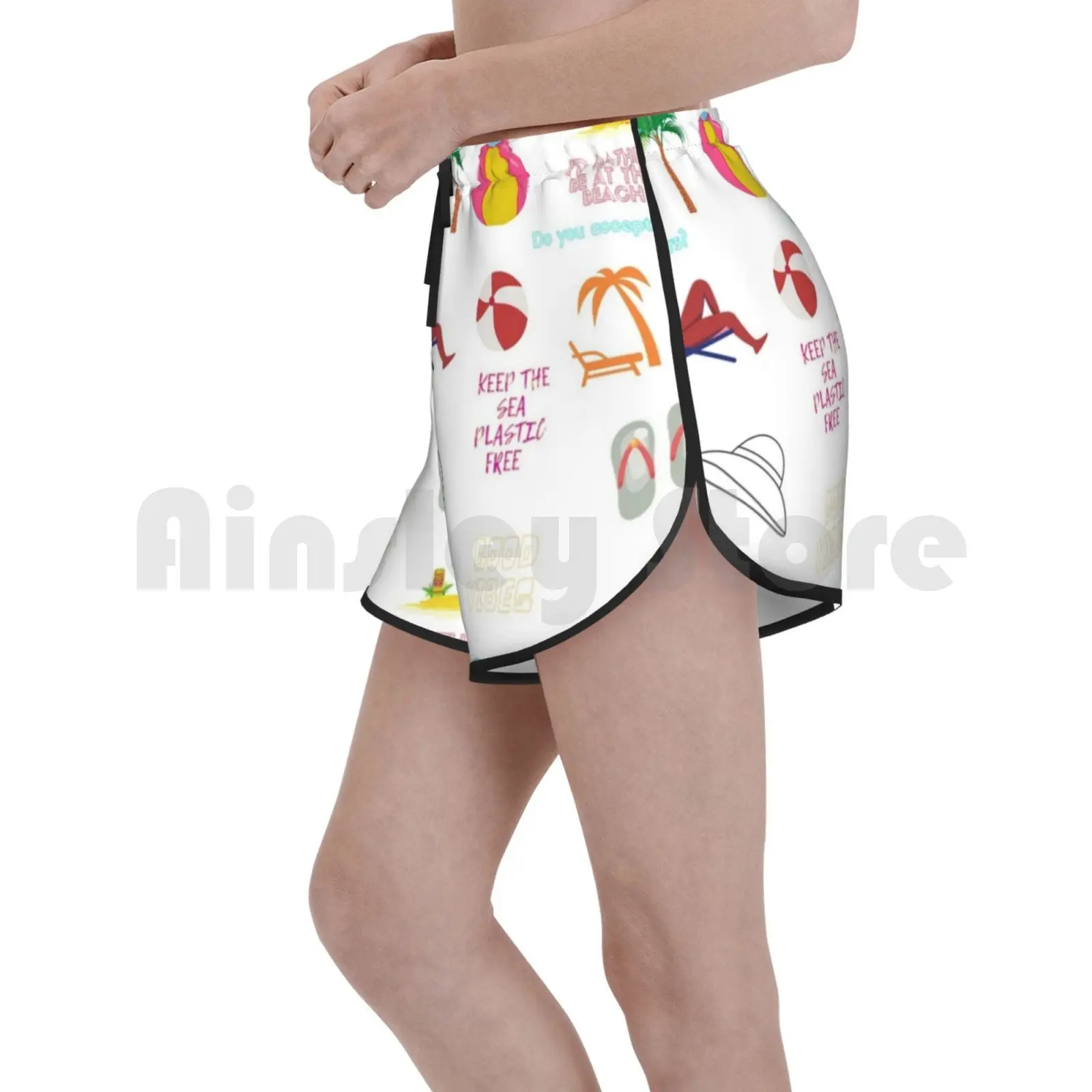 Пляжные гидро фляга наклейки 8 Плавание шорты Для женщин пакет для пляжа Смешные