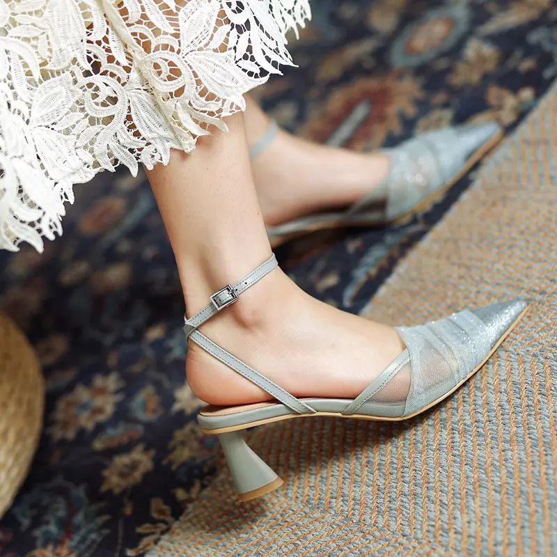 

women Shoes Women Pumps Fashion High Heels Shoes Women Wedding Shoes Ladies Stiletto Women Heels 2021 Mesh Breathable sandals
