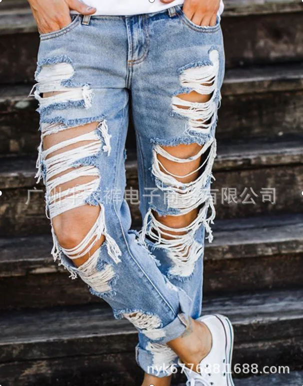

Jeans fringed ladies ripped jeans trousers ripped jeans for women boyfriend jeans for women