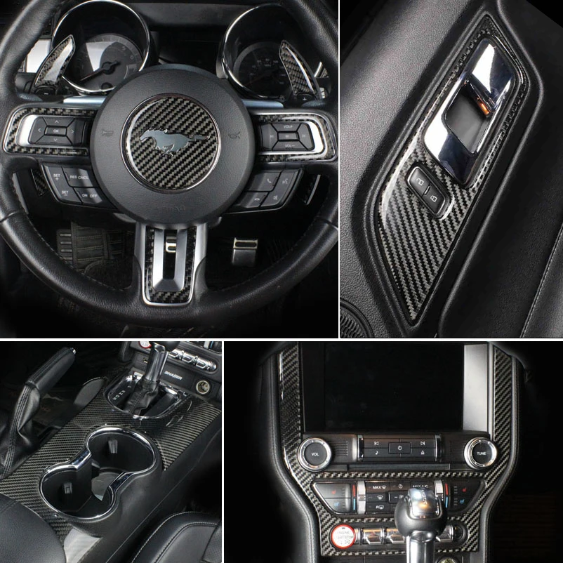 Карбоновое волокно для Ford Mustang внутренний переключатель передач Кондиционер
