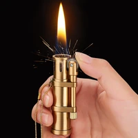 new windproof kerosene flint lighter metal personality creative griinding wheel ignition lighter for nostalgic collecting gifts