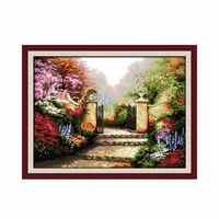 joy sunday cross stitch kits flower garden embroidery needlework stamped patterns thread counted 11ct 14ct printed fabric canvas