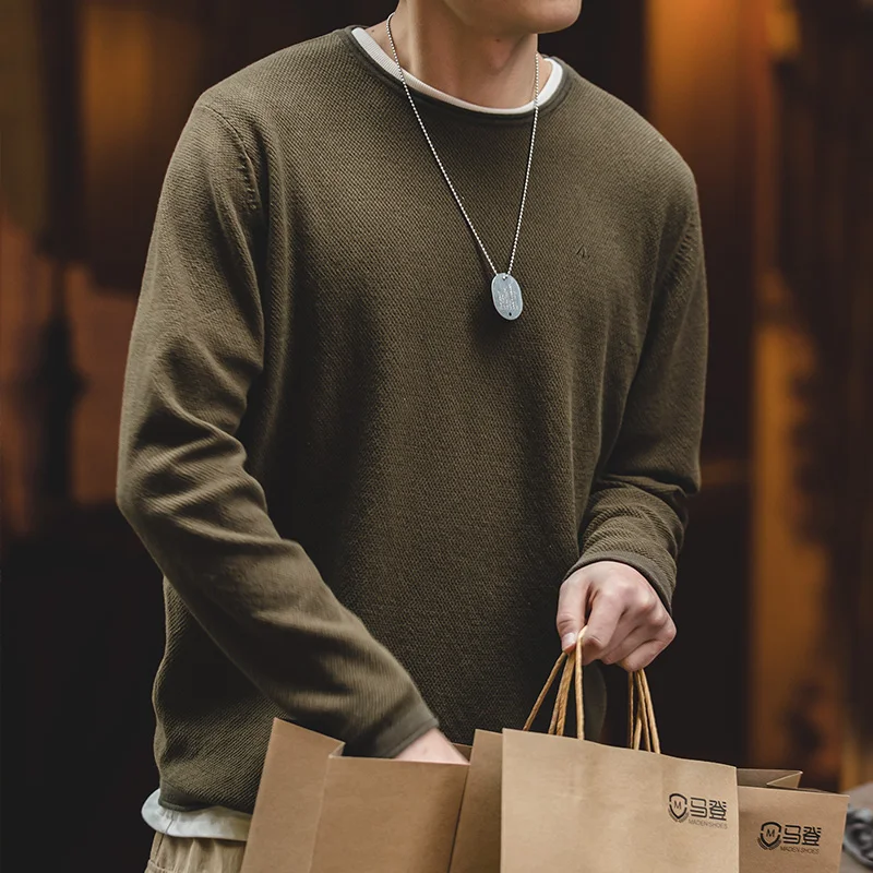 Maden оснастки Винтаж кофты Для мужчин в ретро стиле с круглым вырезом одежда