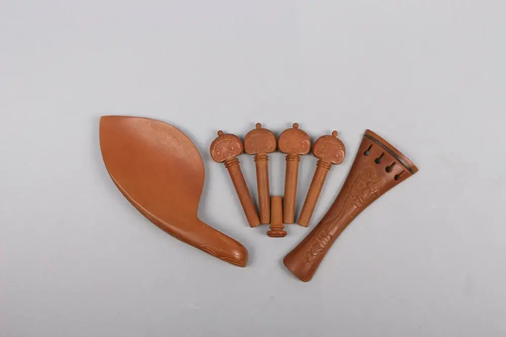 

Vintage violin parts jujube wood Exquisite hand carving peg tailpiece chinrest