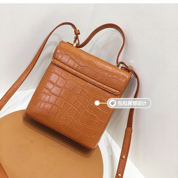 Vintage Fashion Stone pattern Tote bag New High Quality PU Leather Women's Designer Handbag Lock Shoulder Messenger Bag
