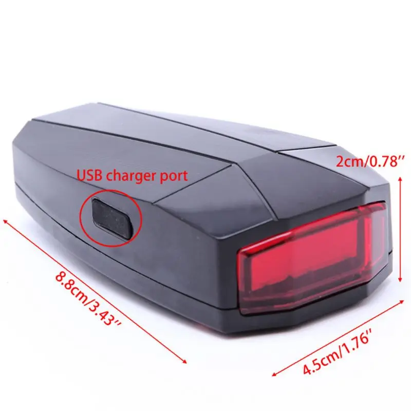 

Bicycle Rear Light + Anti-theft Alarm USB Charge Wireless Remote Control LED Tail Lamp Bike Finder Lantern Horn Siren Warning