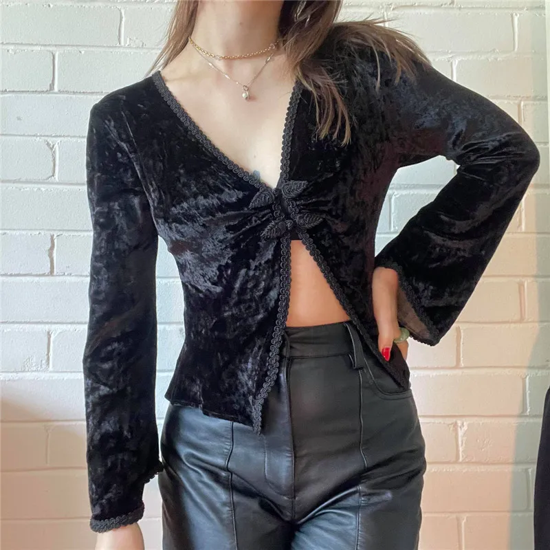 

Женский замшевый кардиган на пуговицах, с V-образным вырезом и длинным рукавом