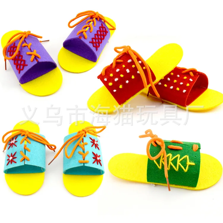 

Nonwoven Kindergarten Children's Early Education Creative DIY Manual Material Area Angle Shoelaces Parent-child Play Educational