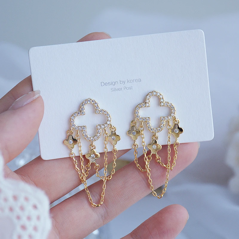 Висячие серьги с красивыми цветами и кисточками для женщин дизайнерские