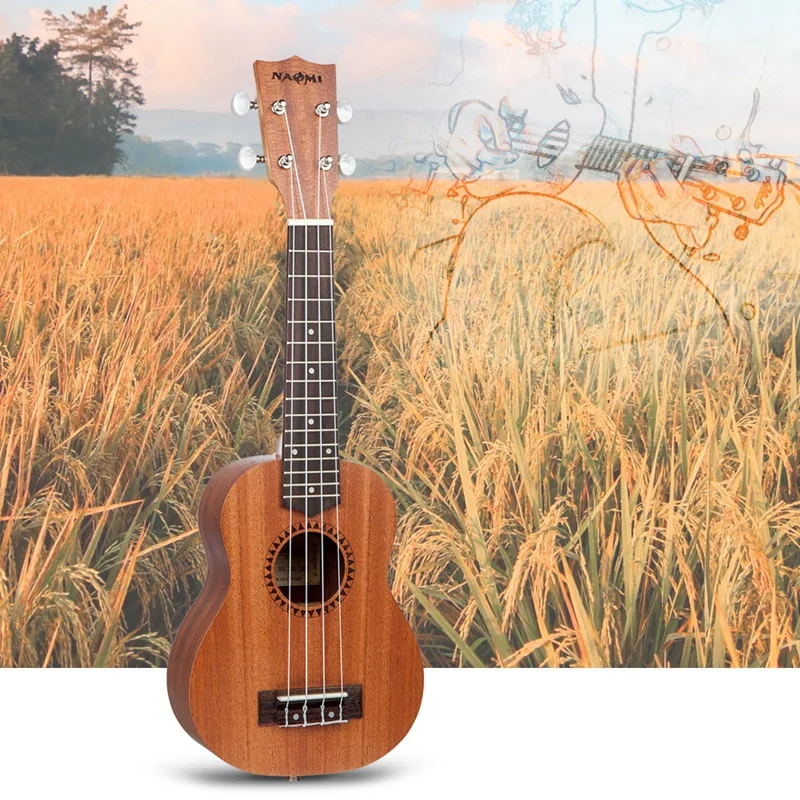NAOMI Студенческая сопрано укулеле с Aquila струны Sapele Ukulele для студентов начинающих |