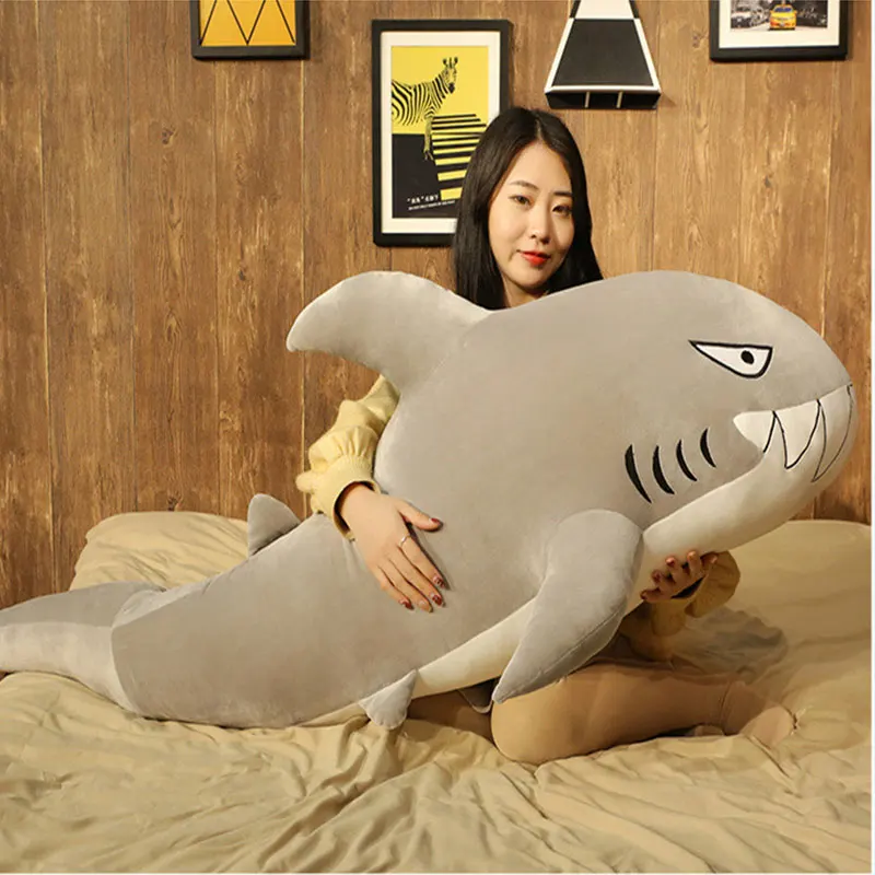 Забавная плюшевая подушка мягкая игрушечная в виде акулы детский подарок на день