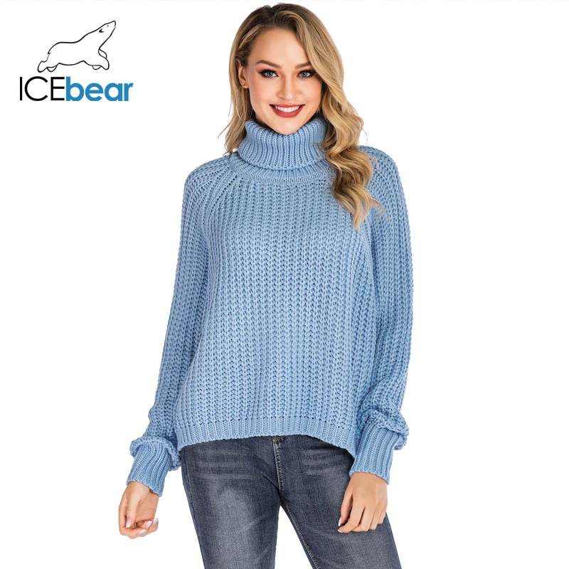ICEbear женский свитер с высоким воротом длинным рукавом вязаный однотонный пуловер