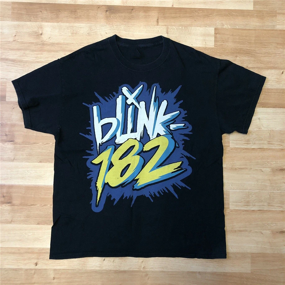 Blink 182 Тур рубашка 2012 большой логотип черный Мерч Поп панк эмо рок футболка Летняя