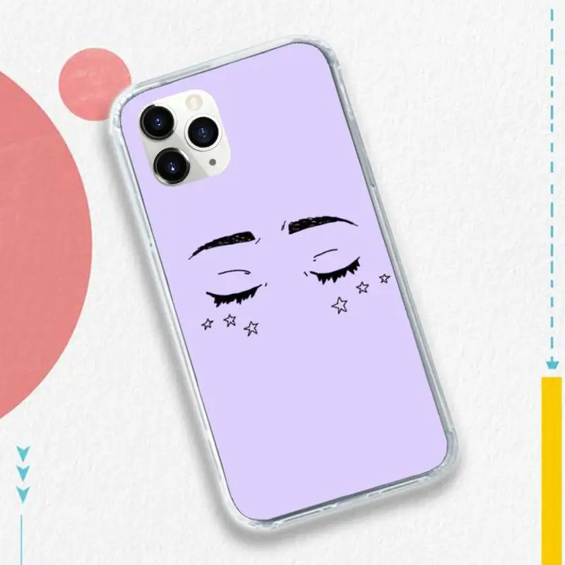 

purple Doodles Aesthetics pattern Phone Case for iPhone 11 12 pro XS MAX 8 7 6 6S Plus X 5S SE 2020 XR