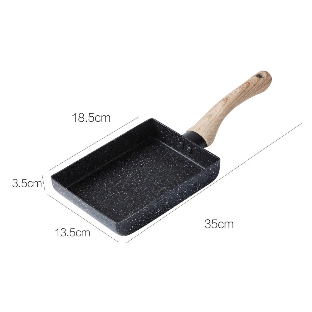

stone jade pot square small frying pan home induction cooker non-stick pan frying egg pot Kitchen Cookware Tools