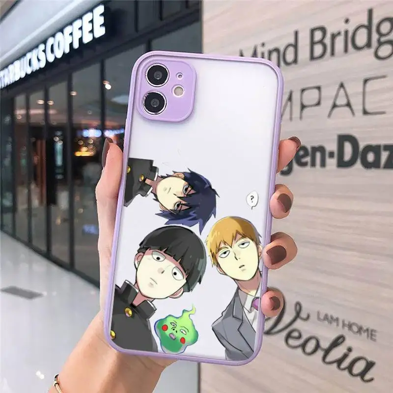

Mob Psycho 100 anime luxury Phone Cases funda matte transparent For iphone 7 8 11 12 plus mini x xs xr pro max cover