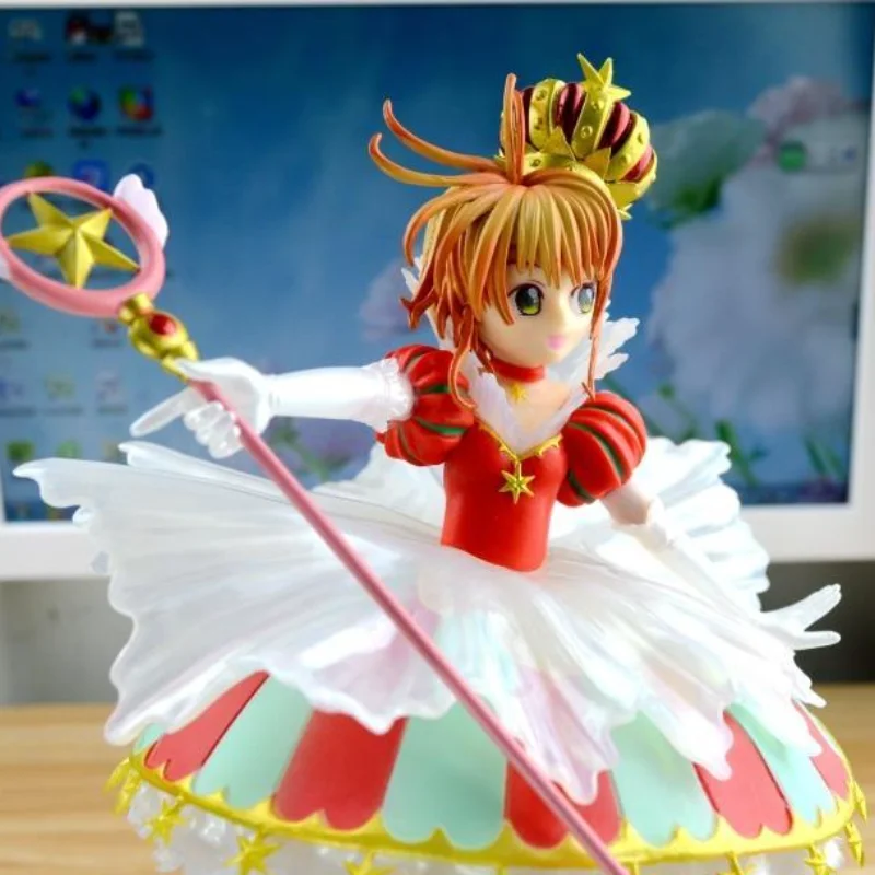Фигурка японская аниме карточка 26 см 15 лет на годовщину Kinomoto Sakura Crown масштаб 1/7 ПВХ